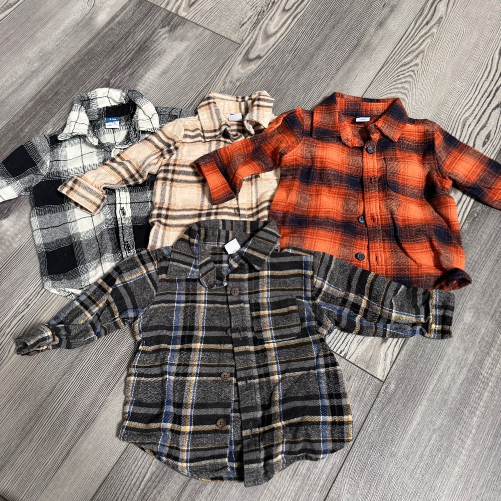 Old Navy Flannel Button Down Bundle 3-6 month
